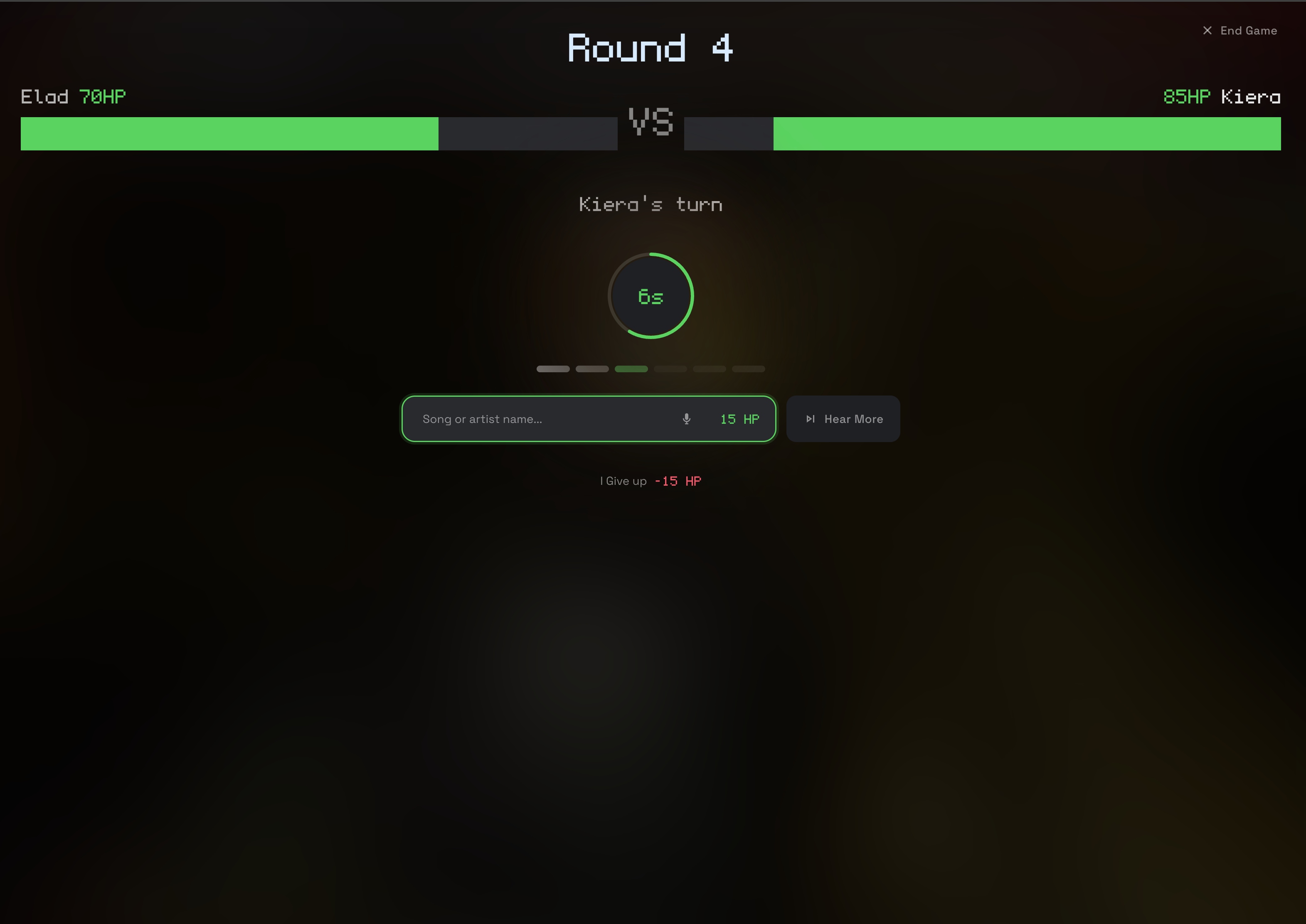 Round 4 with countdown timer