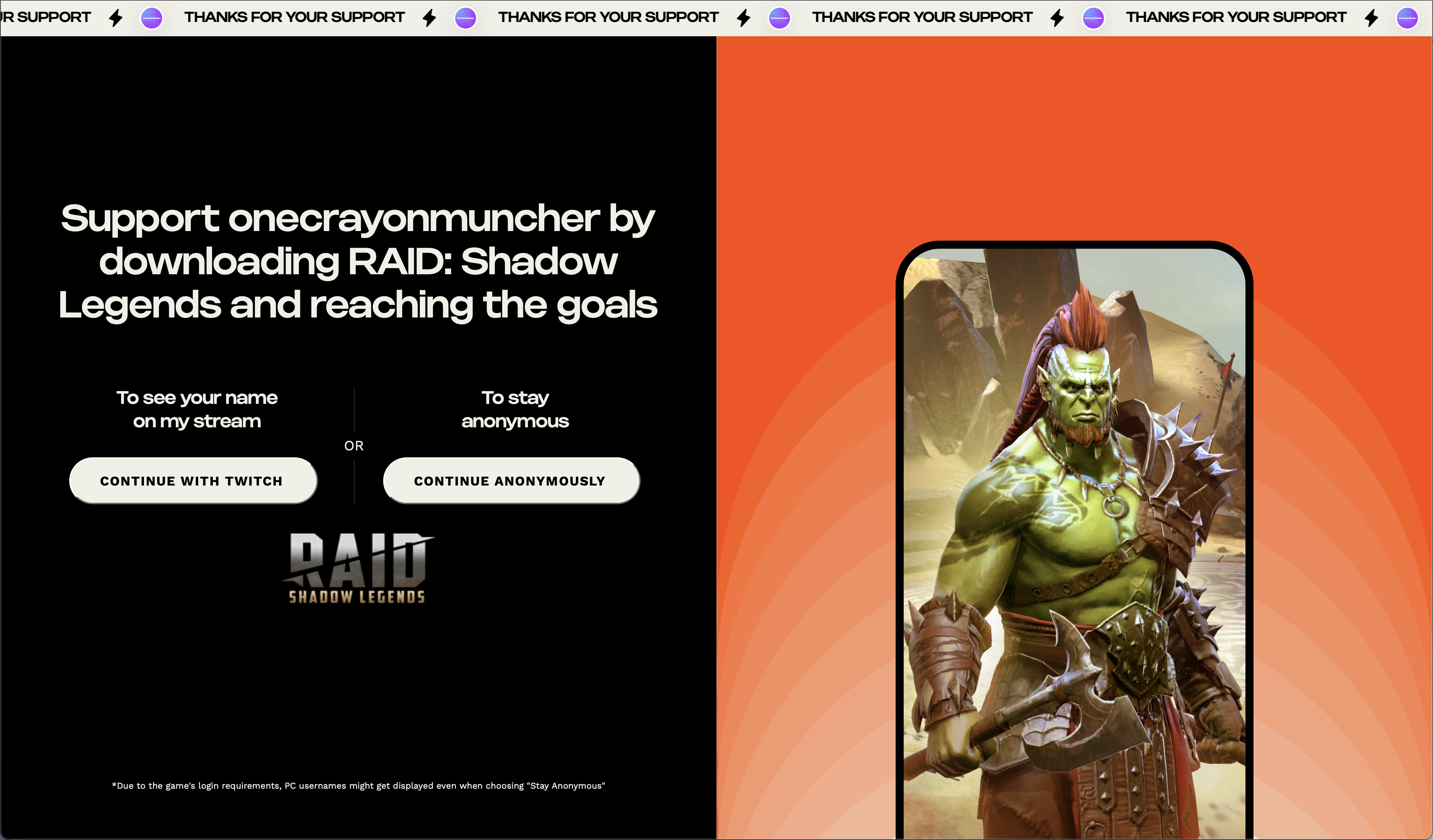 Old Raid: Shadow Legends campaign landing page