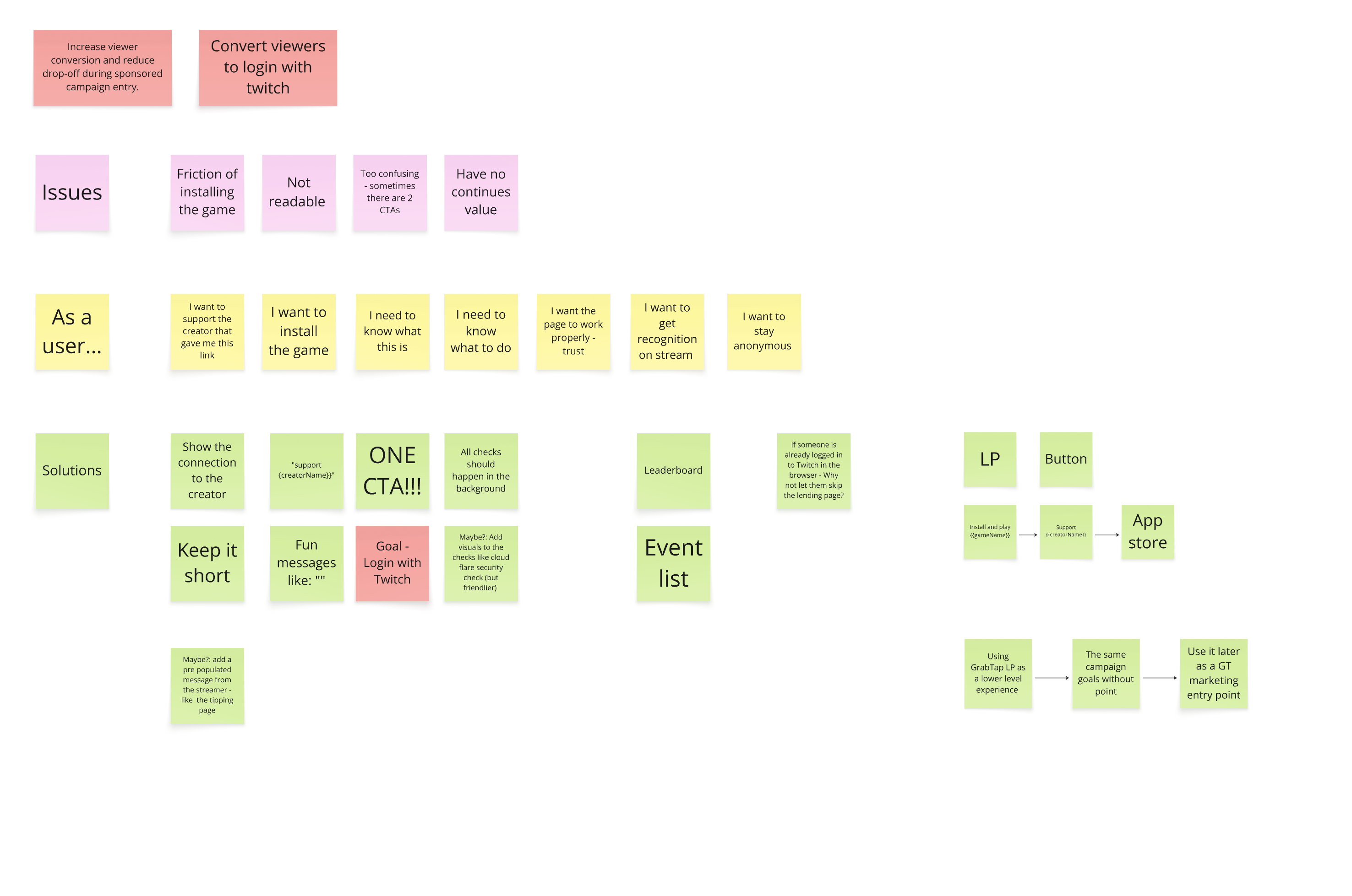 Wireframes for mobile game flow, login paths, and QR code variations